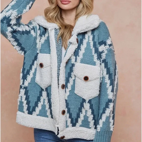 3 Yellowstone Ski Sherpa Tribal Jacket or Cardigan - Picture 2 of 9